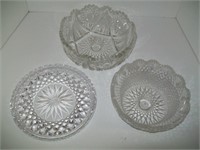 Crystal plate and bowls
