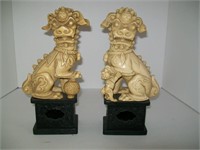Chinese guardian lion bookends