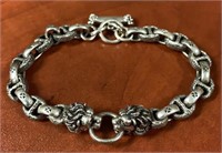 Heavy Sterling Silver Lion Bracelet-