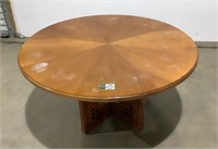 Large Round Wood Conference Table-