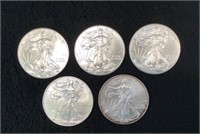 (5) - 1 oz. Silver American Eagle Dollar (5x Bid)