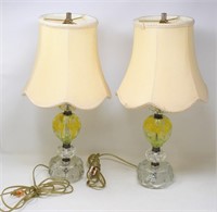 Pair of Joesph St. Clair Art Glass Lamps