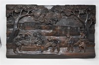 Highly Carved Wood Scene
