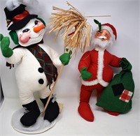 Pair of Large Annalee Christmas Dolls