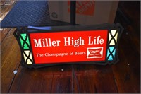 Miller High LIfe Beer Bar Sign Light