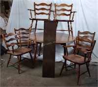 Cushman Colonial Wood Table W/ 6 Chairs