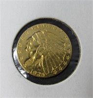 1925-D $2.5 Gold Indian Head Coin-
