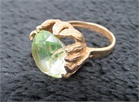 14kt Gold Plated Pedal Designed Ring w/ Appraisal