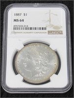 1887-P Morgan Silver Dollar-