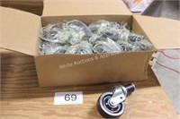 Carton of (20) 4" Rubber Casters w/Threaded Stem