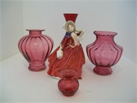 Pilgrim Glass & Royal Dalton Figurine