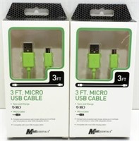* 120 New MobilEssentials 3 ft Micro USB Cables