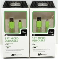 * 132 New MobilEssentials 3 ft Micro USB Cable