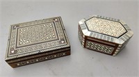 Abalone and wooden trinket boxes