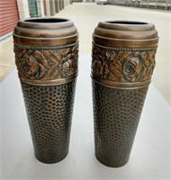Pair of metal vases