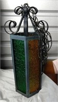Vintage Multi-Colored Glass Hanging Lamp