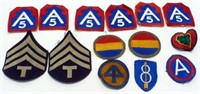 Lot of 14 Vintage WWII Military Patches