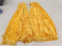 Pair of Goldenrod Velvet Curtains