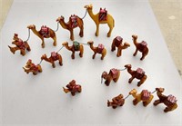 Wooden Camel Figurine Lot