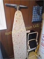 STEP STOOL, IRON BOARD, CLOTHES PIN HANGER