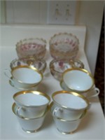 Gold-rimmed dinnerware