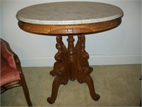 Marble Top Oval Table