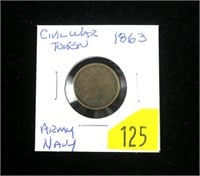 1863 Civil War "Army & Navy" token