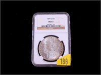 1899-O Morgan dollar, NGC slab certified MS-63