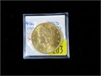 1893 $20 Gold Liberty Double Eagle, BU