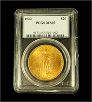 1922 $20 Gold Saint-Gaudens Double Eagle, PCGS