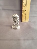 PEWTER SEA HORSE WITH LION HEAD