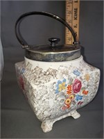 SANDLAND WARE POT WITH SILVER LID