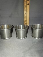 3 PEWTER SMALL SHOTS