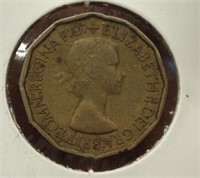 1953 England 3 Pence Coin