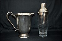 Silver Plate Water Pitcher & Cocktail Shaker