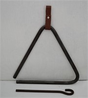 Metal Dinner Bell Triangle - With Box & Striker