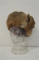 Crown Cap Rabbit Fur Hat - Sz L