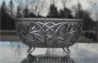 Pinwheel Crystal Footed Bowl 8.5"