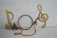 3 pcs Brass Music Decor & Horn