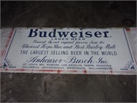 Budweiser ! Large metal  10 foot x 42 In  old