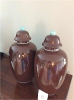 Two tall ginger jars
