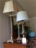 Three candlestick lamps