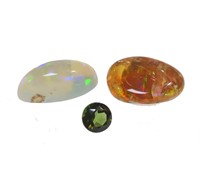 Lot, opals: 12 x 15mm and 6 x 15mm and round