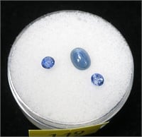 Lot, blue sapphires: 1.15 ct., 0.38 ct., 0.36 ct.