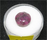 Round cut natural ruby, 22.17 ct.
