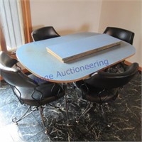 Table & 4 chairs - iron legs