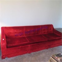Red sofa w/velour material
