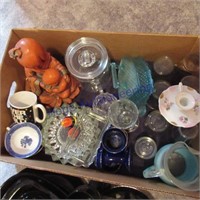 Box-glass items, butter & candy dish, cups