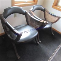 2 vinyl  upholstred chairs