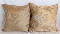 Pair Gold Decorative Pillows